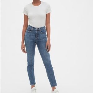 Gap High Rise Cigarette Jeans (30 Long) Medium Indigo